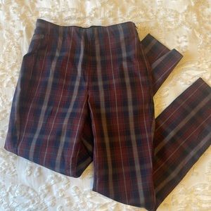 Rag & Bone Burgandy Plaid Cropped pants